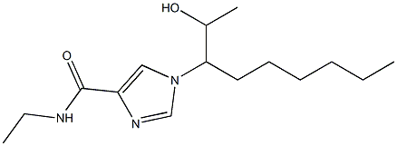 N-エチル-1-[1-(1-ヒドロキシエチル)ヘプチル]-1H-イミダゾール-4-カルボアミド 化学構造式