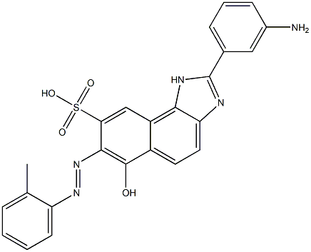 2-(3-Aminophenyl)-7-[(2-methylphenyl)azo]-6-hydroxy-1H-naphth[1,2-d]imidazole-8-sulfonic acid,,结构式