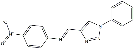 1-Phenyl-4-[[(4-nitrophenyl)imino]methyl]-1H-1,2,3-triazole Struktur