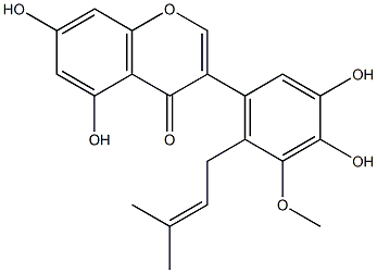 3',4',5,7-Tetrahydroxy-5'-methoxy-6'-(3-methyl-2-butenyl)isoflavone|