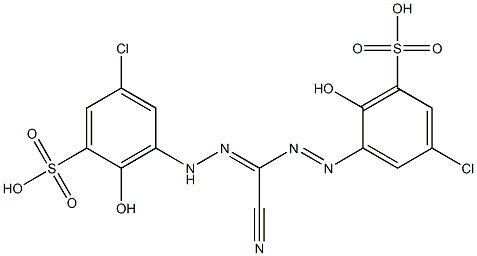 2-Hydroxy-5-chloro-3-[2-[cyano[(2-hydroxy-3-sulfo-5-chlorophenyl)iminoamino]methylene]hydrazino]benzenesulfonic acid 结构式