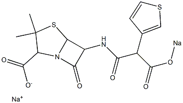 3,3-Dimethyl-6-[[2-(sodiooxycarbonyl)-1-oxo-2-(3-thienyl)ethyl]amino]-7-oxo-4-thia-1-azabicyclo[3.2.0]heptane-2-carboxylic acid sodium salt