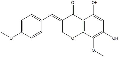 5,7-Dihydroxy-8-methoxy-3-[(E)-4-methoxybenzylidene]chroman-4-one,,结构式