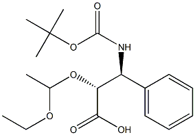 [2R,3S,(+)]-3-[(tert-Butyloxy)carbonylamino]-2-(1-ethoxyethoxy)-3-phenylpropanoic acid 结构式