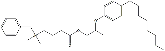 N,N-Dimethyl-N-benzyl-N-[3-[[2-(4-octylphenyloxy)propyl]oxycarbonyl]propyl]aminium Structure