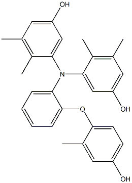 N,N-Bis(5-hydroxy-2,3-dimethylphenyl)-2-(4-hydroxy-2-methylphenoxy)benzenamine 结构式