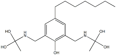 2,6-ビス[[(1,1-ジヒドロキシエチル)アミノ]メチル]-4-ヘプチルフェノール 化学構造式