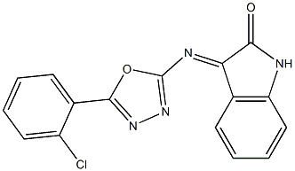 3-[[5-(o-Chlorophenyl)-1,3,4-oxadiazol-2-yl]imino]-2-indolinone,,结构式