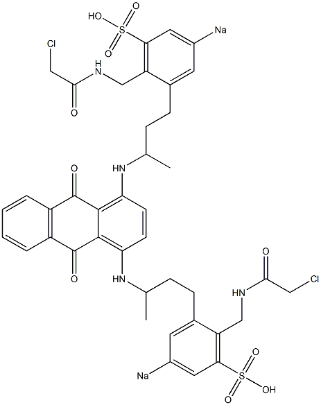  1,4-Bis[3-[2-[(chloroacetyl)aminomethyl]-5-sodiosulfophenyl]-1-methylpropylamino]anthraquinone