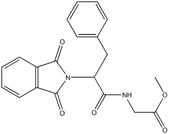 [[3-フェニル-2-[(1,3-ジヒドロ-1,3-ジオキソ-2H-イソインドール)-2-イル]プロパノイル]アミノ]酢酸メチル 化学構造式