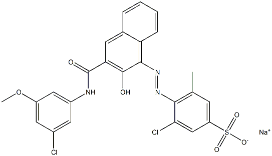 3-Chloro-5-methyl-4-[[3-[[(3-chloro-5-methoxyphenyl)amino]carbonyl]-2-hydroxy-1-naphtyl]azo]benzenesulfonic acid sodium salt|