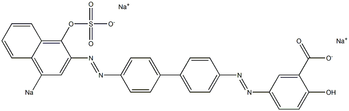 2-Hydroxy-5-[[4'-[(1-hydroxy-4-sodiosulfo-2-naphthalenyl)azo]-1,1'-biphenyl-4-yl]azo]benzoic acid sodium salt Structure