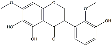 3',5,6-Trihydroxy-2',7-dimethoxyisoflavone Struktur