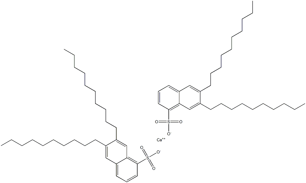 Bis(6,7-didecyl-1-naphthalenesulfonic acid)calcium salt Structure