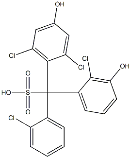 (2-Chlorophenyl)(2-chloro-3-hydroxyphenyl)(2,6-dichloro-4-hydroxyphenyl)methanesulfonic acid Structure