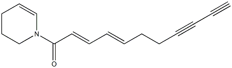 (2E,4E)-1-[(1,2,3,4-テトラヒドロピリジン)-1-イル]-2,4-ウンデカジエン-8,10-ジイン-1-オン 化学構造式