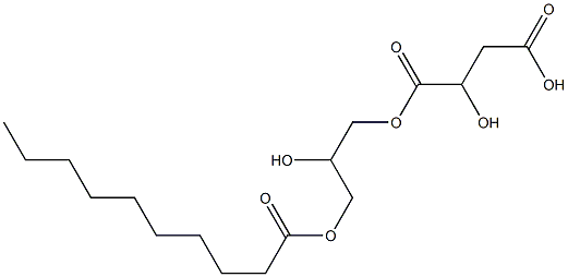 2-Hydroxybutanedioic acid hydrogen 1-[2-hydroxy-3-(decanoyloxy)propyl] ester Struktur