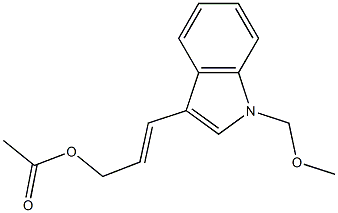 1-(メトキシメチル)-3-(3-アセトキシ-1-プロペニル)-1H-インドール 化学構造式