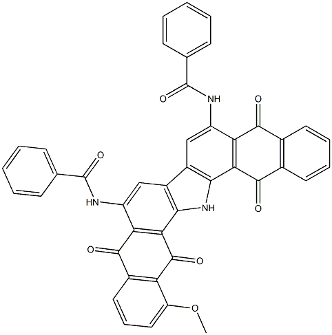 6,9-Di(benzoylamino)-1-methoxy-16H-dinaphtho[2,3-a:2',3'-i]carbazole-5,10,15,17-tetrone Struktur