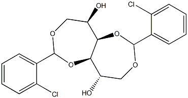 1-O,4-O:3-O,6-O-ビス(2-クロロベンジリデン)-D-グルシトール 化学構造式