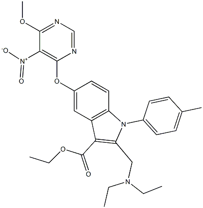 1-(4-Methylphenyl)-2-[(diethylamino)methyl]-5-[5-nitro-6-methoxypyrimidin-4-yloxy]-1H-indole-3-carboxylic acid ethyl ester