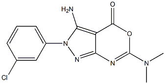 3-Amino-6-(dimethylamino)-2-(3-chlorophenyl)pyrazolo[3,4-d][1,3]oxazin-4(2H)-one Struktur