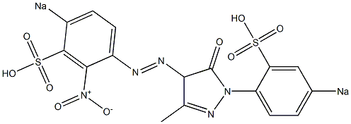 3-Methyl-4-(2-nitro-4-sodiosulfophenylazo)-1-(4-sodiosulfophenyl)-2-pyrazolin-5-one,,结构式