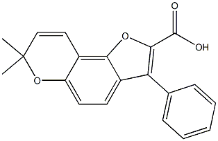 3-Phenyl-7,7-dimethyl-7H-furo[2,3-f][1]benzopyran-2-carboxylic acid Struktur