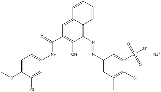 2-Chloro-3-methyl-5-[[3-[[(3-chloro-4-methoxyphenyl)amino]carbonyl]-2-hydroxy-1-naphtyl]azo]benzenesulfonic acid sodium salt