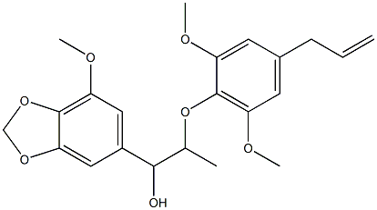 1-(7-Methoxy-1,3-benzodioxol-5-yl)-2-[(2,6-dimethoxy-4-allylphenyl)oxy]-1-propanol,,结构式