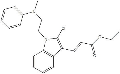 3-[1-[2-(Methylphenylamino)ethyl]-2-chloro-1H-indol-3-yl]propenoic acid ethyl ester,,结构式
