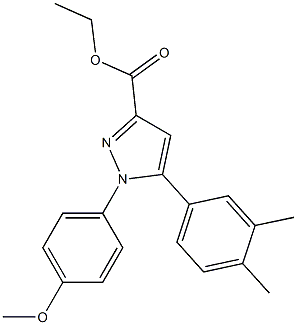 1-(4-Methoxyphenyl)-5-(3-methyl-4-methylphenyl)-1H-pyrazole-3-carboxylic acid ethyl ester,,结构式