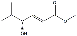 (2E,4R)-4-ヒドロキシ-5-メチル-2-ヘキセン酸メチル 化学構造式