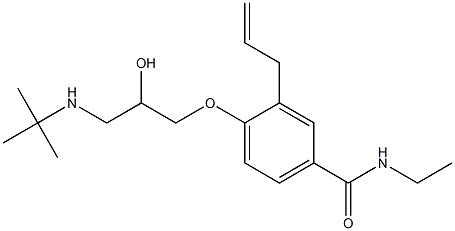 1-[4-[Ethylcarbamoyl]-2-(2-propenyl)phenoxy]-3-[tert-butylamino]-2-propanol,,结构式