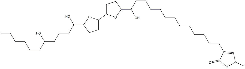 3-[13-[[5'-(1,5-Dihydroxyundecyl)octahydro[2,2'-bifuran]]-5-yl]-13-hydroxytridecyl]-5-methylfuran-2(5H)-one Struktur