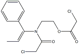 N-[1-(Phenyl)-1-propenyl]-N-[2-(chloroacetyloxy)ethyl]-2-chloroacetamide 结构式