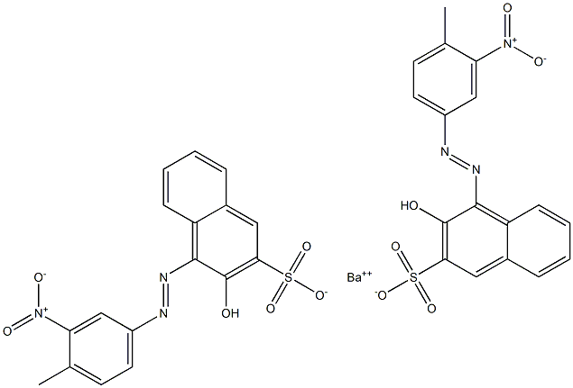 ビス[1-[(4-メチル-3-ニトロフェニル)アゾ]-2-ヒドロキシ-3-ナフタレンスルホン酸]バリウム 化学構造式