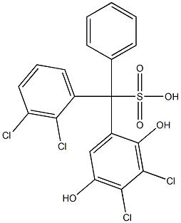(2,3-Dichlorophenyl)(3,4-dichloro-2,5-dihydroxyphenyl)phenylmethanesulfonic acid,,结构式