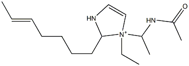 1-[1-(Acetylamino)ethyl]-1-ethyl-2-(5-heptenyl)-4-imidazoline-1-ium Struktur