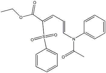 5-[N-Phenyl(acetyl)amino]-2-phenylsulfonyl-2,4-pentadienoic acid ethyl ester Structure