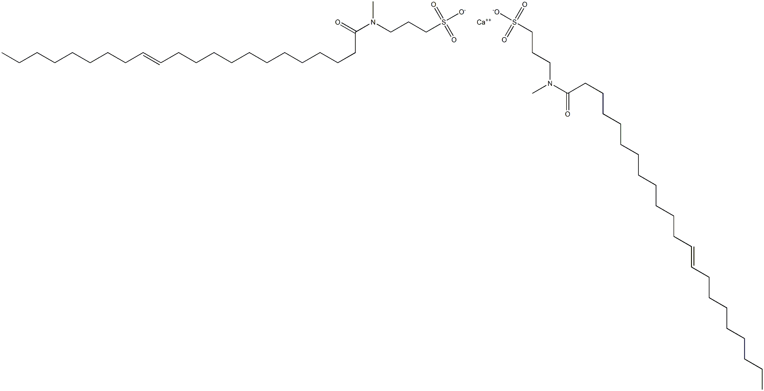 Bis[3-[N-[(E)-1-oxo-13-docosen-1-yl]-N-methylamino]-1-propanesulfonic acid]calcium salt,,结构式