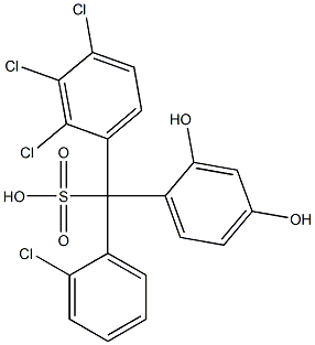 (2-Chlorophenyl)(2,3,4-trichlorophenyl)(2,4-dihydroxyphenyl)methanesulfonic acid 结构式