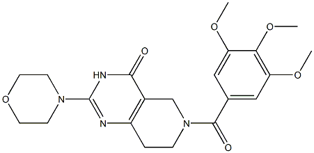 2-Morpholino-6-(3,4,5-trimethoxybenzoyl)-5,6,7,8-tetrahydropyrido[4,3-d]pyrimidin-4(3H)-one Struktur