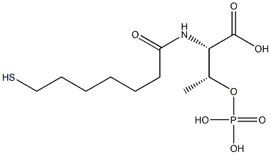 N-(7-メルカプトヘプタノイル)-L-トレオニンO-二水素ホスファート 化学構造式