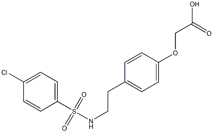 4-[2-[(4-クロロフェニルスルホニル)アミノ]エチル]フェノキシ酢酸 化学構造式