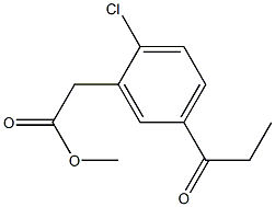 2-クロロ-5-プロピオニルフェニル酢酸メチル 化学構造式