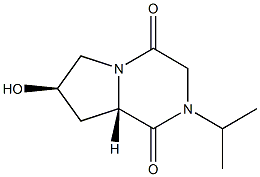 (6S,8R)-4-Isopropyl-8-hydroxy-1,4-diazabicyclo[4.3.0]nonane-2,5-dione,,结构式