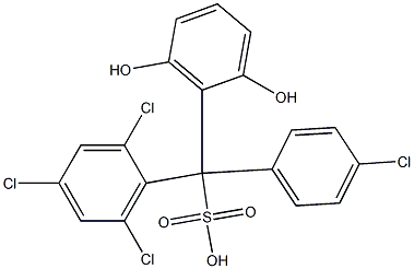 (4-Chlorophenyl)(2,4,6-trichlorophenyl)(2,6-dihydroxyphenyl)methanesulfonic acid,,结构式