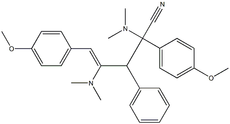 2,5-Bis(4-methoxyphenyl)-3-phenyl-2,4-bis(dimethylamino)-4-pentenonitrile Structure