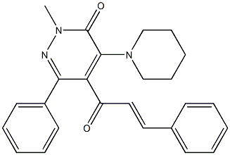 4-Piperidino-5-[1-oxo-3-(phenyl)-2-propenyl]-2-methyl-6-phenylpyridazin-3(2H)-one 结构式